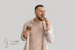 Cookies Man eet een koekje en wilt er nog een